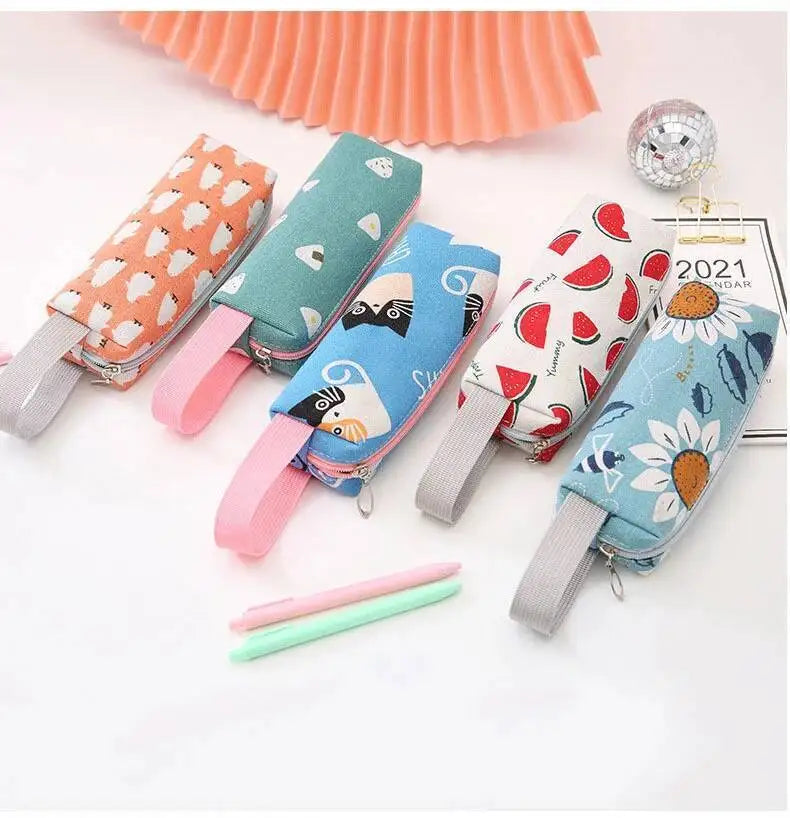 1 Pieces Kawaii Cute Cartoon Animals Pen Pencil Bag School Office Supplies Stationery Receive Tools Makeup Pouch Cosmetics Case
