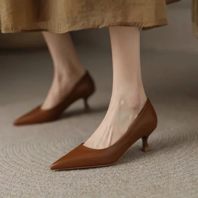 Female Shoes on Sale 2023 Spring Slingbacks Women's Pumps Concise Pointed Toe Thin Heels Ladies Office & Career Mid Heel Shoes
