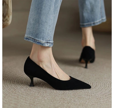 Female Shoes on Sale 2023 Spring Slingbacks Women's Pumps Concise Pointed Toe Thin Heels Ladies Office & Career Mid Heel Shoes
