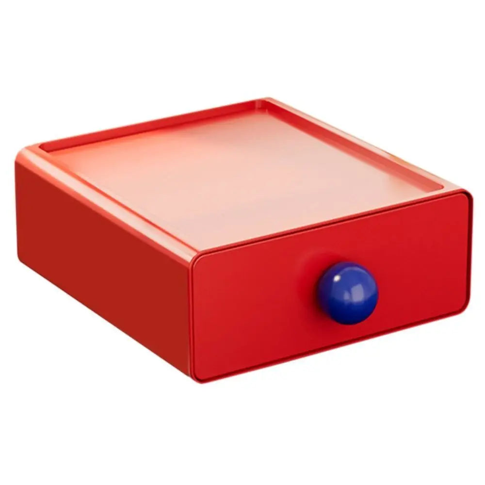 Large Capacity Desk Organizer Box Dopamine Dust-proof Cosmetics Storage Box Stackable Desktop Storage Boxes Drawer Home Office