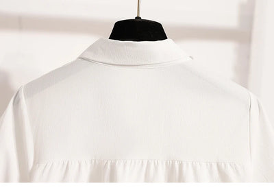 Plus Size Polo Shirt Women Summer 2025 New Korean Style Large Size Loose Chiffon Blouse Women Slim Waist Casual Tops Female