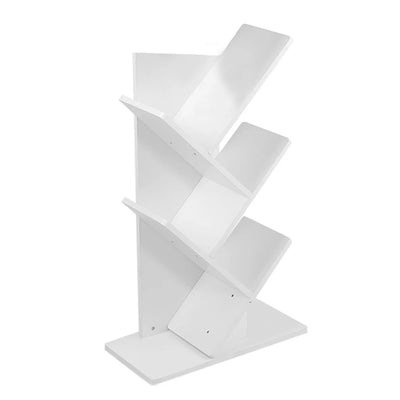 Rustic Standing Tree Bookshelf Wood Display Rack For Home Office Decoration Storage Organizer Shelf Bookcase