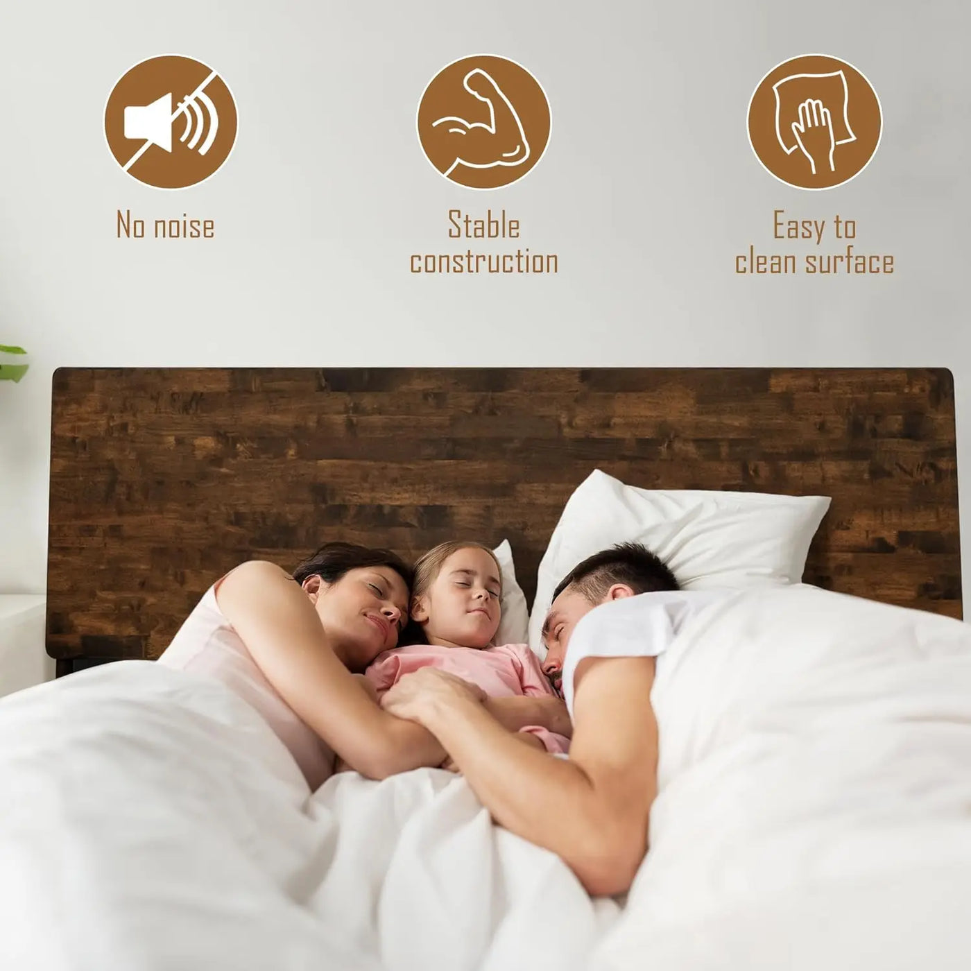Acacia Serenity King Size Bed Frame, King Bed Frame with Headboard 800 lbs Capacity Natural Wood Bed All Mattress Support