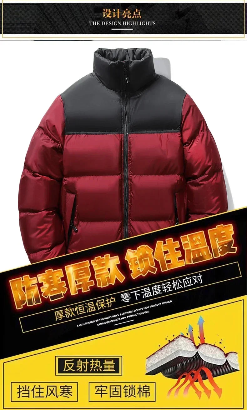 Jacket Male Overcoat Outwear Plus Size 4XL Winter Men Casual Windproof Padded Duck Down Parkas Coat Man Thick Stand Collar Parka