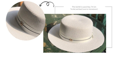 Sun Hat Fashionable White Straw Hat for Women