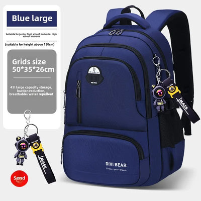 2025 Large capacity men's backpack with astronaut pendant 2 sizes of student school backpacks Student nylon school bags mochilas