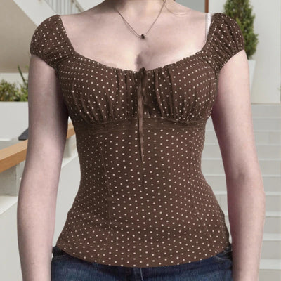 Retro Cute Square Collar T-Shirt