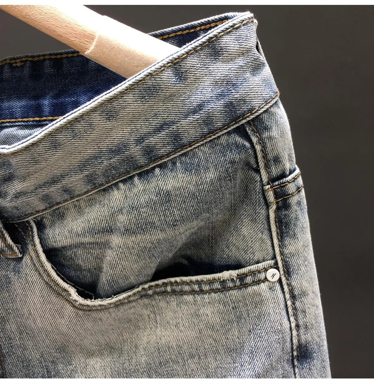 Fashion 2024 New Men's Casual Jeans Distressed Ripped Designer Luxury Boyfriend Spring Autumn Denim Slim Full Length Pants