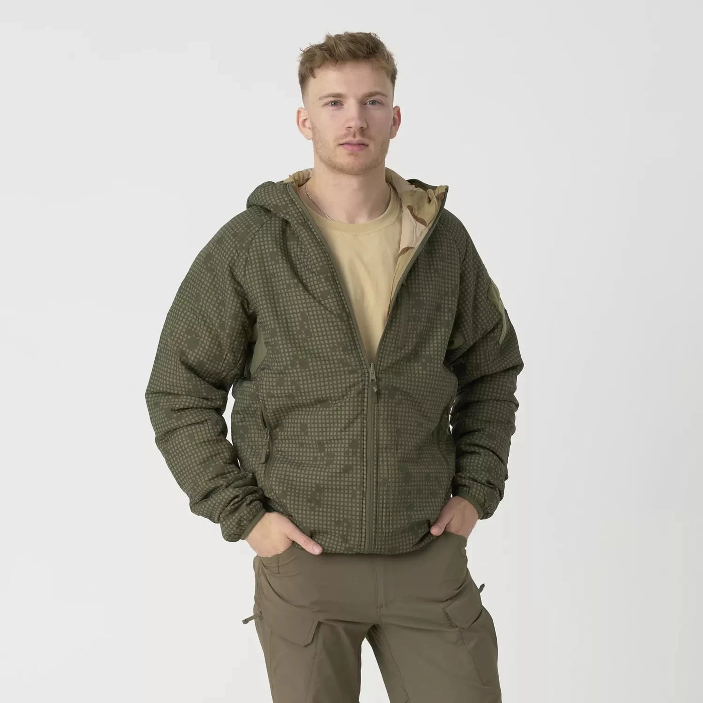 Helikon Men's lightweight tactical hoodie thermal jacket for outdoor recreation, urban commuting hiking and camping
