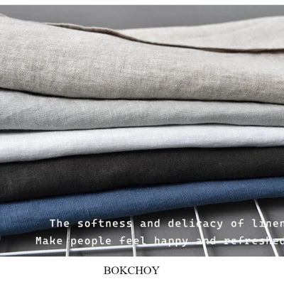 2025 Summer New Breathable Thin 100% Linen Short Sleeve Shirt for Men Casual Turn-down Collar Classic Shirt DC927
