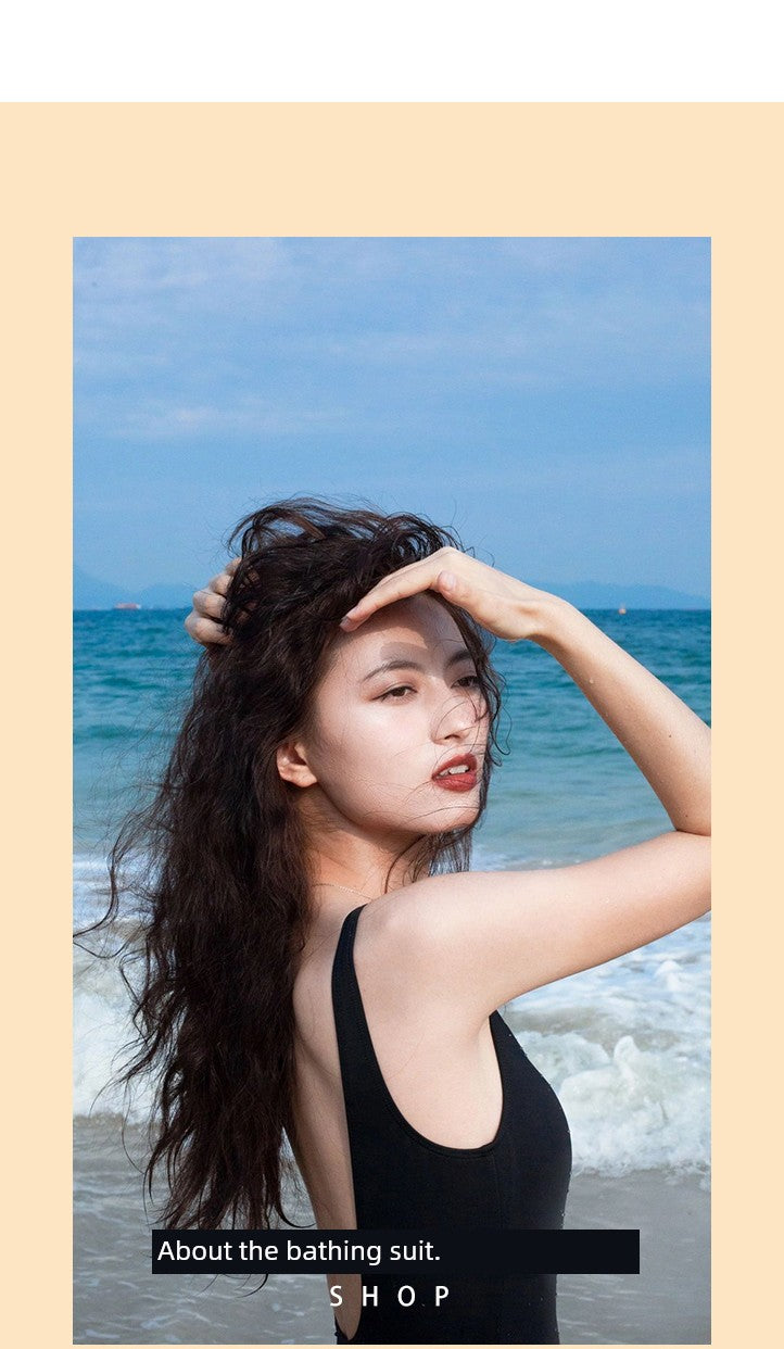 Hot Spring Classic Simple Open Back Outwear Photography Women's Swimsuit