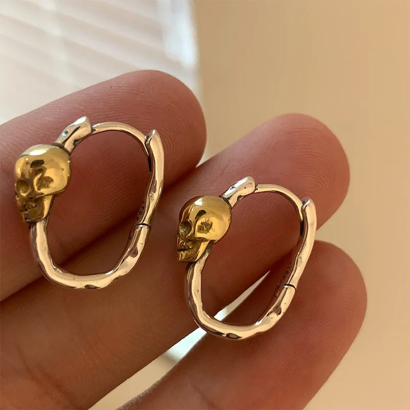 XIYANIKE Punk Hip Hop Skeleton Ear Buckle Hoop Earrings For Women Girl Fashion New In Jewellry Lady Gift Party pendientes mujer