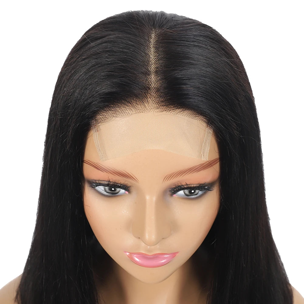 12A Peruvian Straight 13x6 Lace Front Human Hair Wig Natural Color 32 Inch 4x4 HD Transparent Lace Closure Wig For Black Women