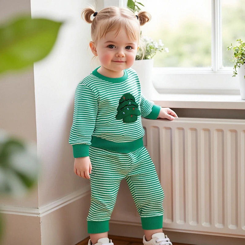 Adorable Baby Boys Girls Thanksgiving Costumes Turkey Tree Ghost Pumpkin Embroidery Hoodies and Pants 2Pcs Outfit Set for Fall