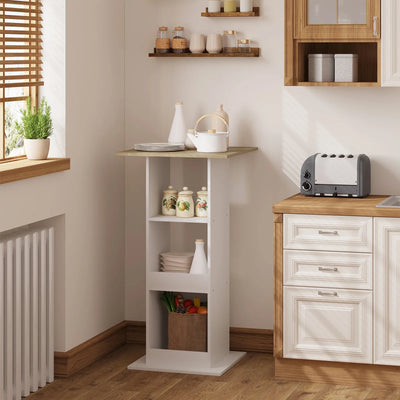 WOLTU 1PC Bar Table Bistro Square Counter Table with 3 Shelves Side Cabinet Drink Stand for Pub Kitchen Dining Room Living Room