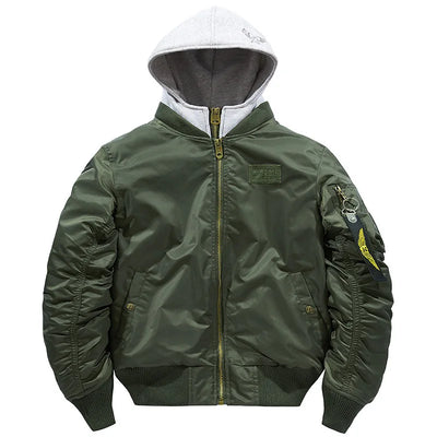 Winter Thick Hooded Bomber Jacket Men Military Windbreaker Multi-pocket Air Force Coats Male Autumn Streetwear Baseball Jackets