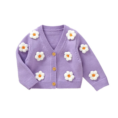 Baby Girls Cardigan Princess Long Sleeve Knit Jacket Cute Girls Sweater Coat Winter Infant Knitted Cardigan Baby Knit Clothes