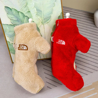 Winter Warm Pet Clothes Thick Warm Plush Dog Coat Jacket with Zipper for Small Dogs Cats Cozy Fleece Jumpsuit Chihuahua Costume