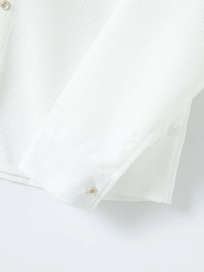 2025 Spring and autumn new men's daily casual waffle cardigan long-sleeved shirt two pants suit