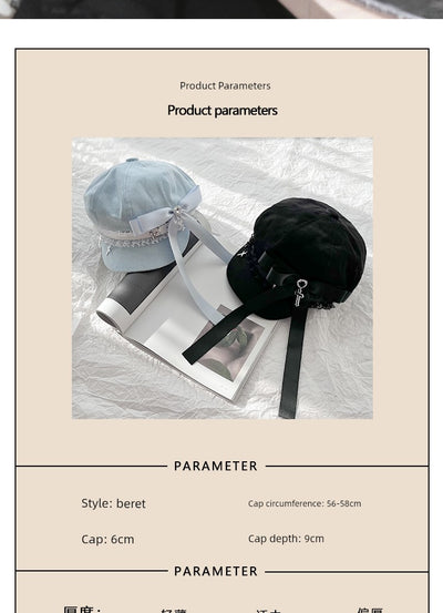 Y2g Punk Subculture Niche Design Painter Cap Children's Autumn and Winter Sweet All-Match Make Your Face Look Smaller Beret Fashion