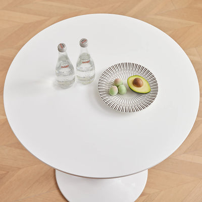 Round Dining Table Elegant White Nordic Tulip Top Dining Table Round Versatile Table Kitchen Coffee Balcony WHite/Black 70cm