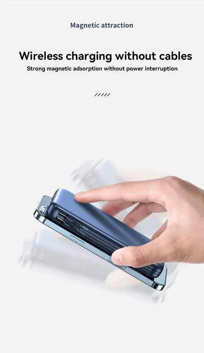 Xiaomi Emergency 50000mah Wireless Charging Power Bank Magnetic Charging Built-in Wire Mobile Phone Battery For IPhone Magsafe