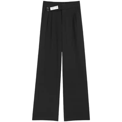 High-Waisted Draped Casual Trousers