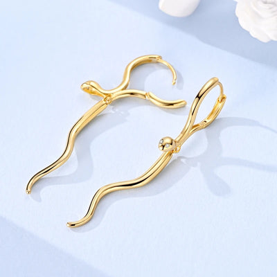 New 925 Sterling Silver Hoop Earrings Heart Bow Gift Box Strawberry Snake Bone Drop Stud Earrings For Women Fashion Jewelry Gift