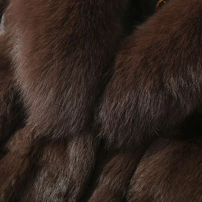 Real Rabbit Fur Coat Women Autumn Winter Short Jacket Thick Warm New Fashion Fox Fur Collar Elegant Female Warm Outerwear