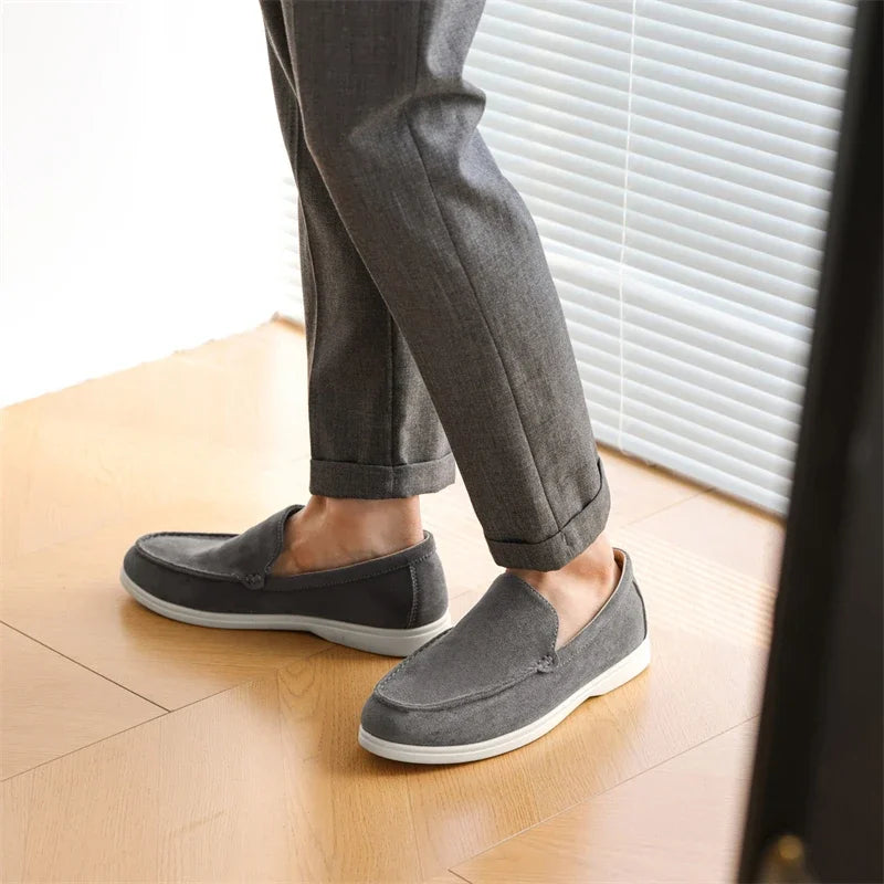 Men's Casual Shoes Suede Leather Loafers Classic British Style Men Shoes Lightweight Soft Moccasins Male Slip on Driving Flats