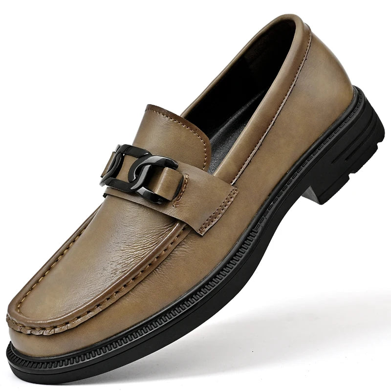 Handmade Casual Loafers Breathable Male Driving Flats Hot Sale Man Platform Business Shoes Genuine Leather Men's Slip on Shoes