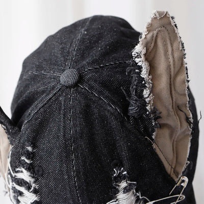 NEW y2k Hot Girl Graffiti Jeans Rabbit Ears Cowboy Baseball Hat Wash Graffiti Hip Hop Cap Women Men Party Team Baseball Cap