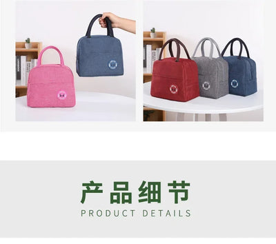 Functional Pattern Cooler Lunch Box Portable Insulated Canvas Lunch Bag Thermal Food Picnic Lunch Bags For Women Kids