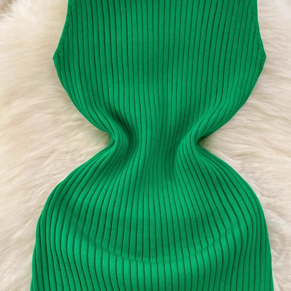 Chic Fashion Sexy Package Hipps Knitted Mini Dress Women Summer Elegant Ruffled Bodycon Dress Lady Streetwear Outfits