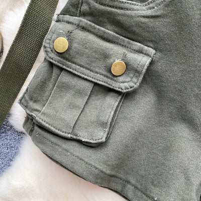 Women's Summer High Waisted Stretchy Denim Shorts Korean Cargo Style Slim Fit Ultra Short Hot Pants with Large Pockets for Dance