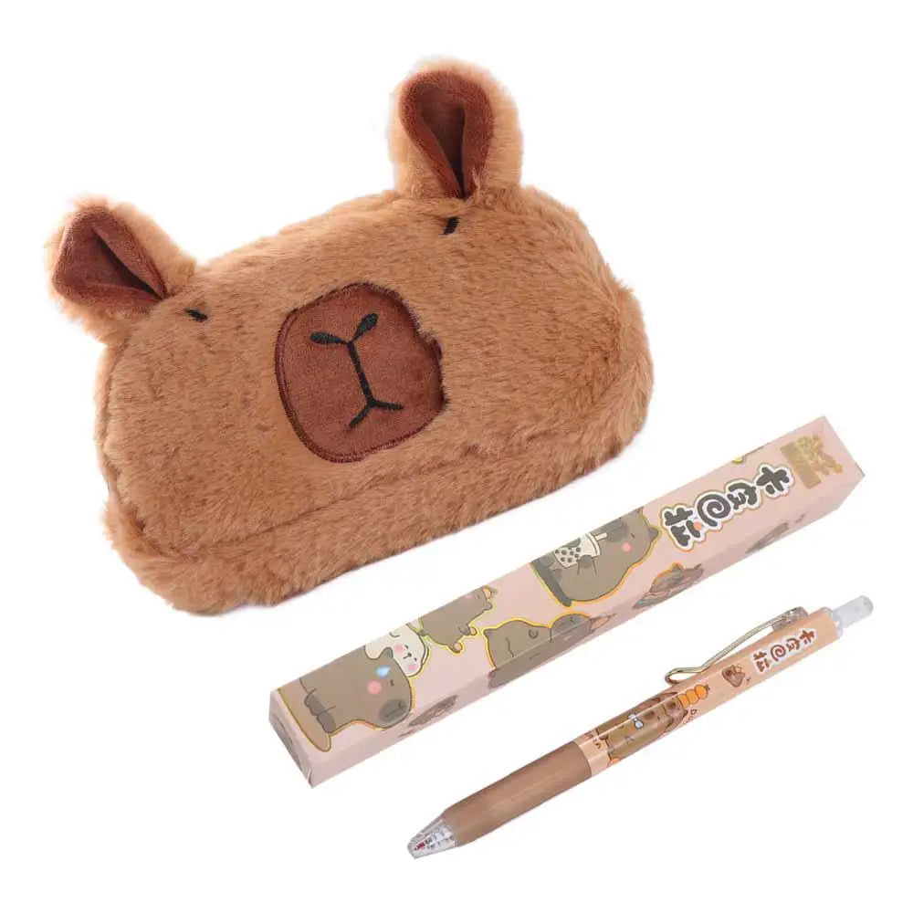 Cute Capybara Pencil Case for Boy Girl Large Storage Pencil Box School Accessories