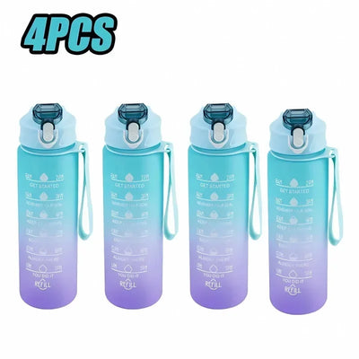 900ml Leakproof Water Bottles with Times To Drink and Straw Motivational Drinking Sports Water Bottle for Fitnes Gym Outdoor