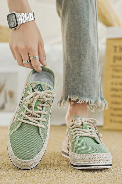Shoes Summer Mules Half Sandals Man Canvas Slippers for Men Original Designer Luxury High Quality Fashion Rubber Casual Adult