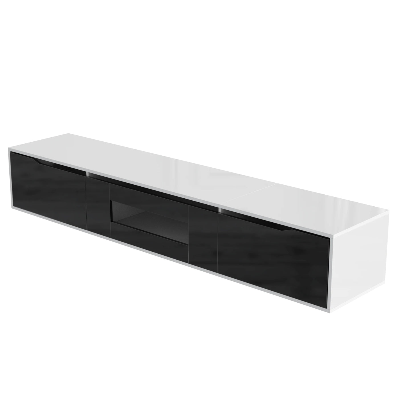 Anajqaqia TV Cabinet, High GlossTV Stands, Modern TV Cabinet with Color Changing LED Lighting and Storage Space, 180×30×35 cm