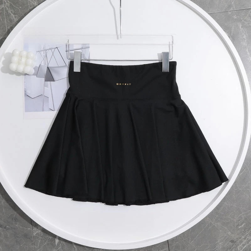 Women's Yoga White Sports Skirt  Fitness Running Tennis  Sexy Slim Pleated Skirt Anti Walking Halter Skirt Women's Clothing