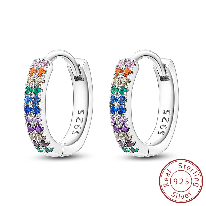 New 925 Sterling Silver Hoop Earrings Heart Bow Gift Box Strawberry Snake Bone Drop Stud Earrings For Women Fashion Jewelry Gift