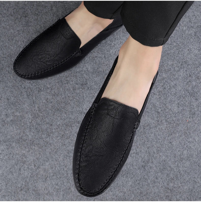 2023 Genuine Leather Mens Loafers Moccasins Shoes Designer Men Casual Handmade Formal Slip on Male Boat Shoes Zapatillas Hombre