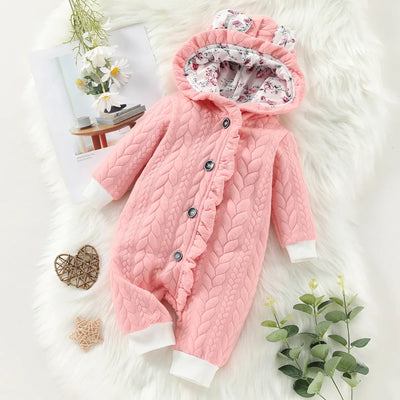 Prowow Cartoon Fox Baby Winter Clothes Romper Jumpsuit For Newborns Zipper Cute Ears Hooded Thicken Infant Overalls For Children