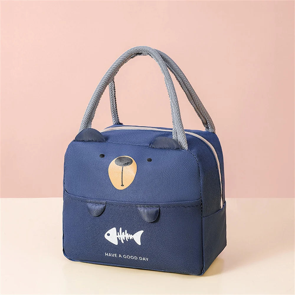 Cartoon Picnic Tote Lunch Bag Portable Insulated Thermal Heat Children'S Bento Bag Kid School Lunch Box Bags Cooler Ice Pack New