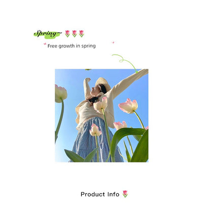 Spring Letter ~ Natural Stone Color Beaded Flower Pendant Necklace Female Dopamine Vacation Style Necklace Clavicle Chain