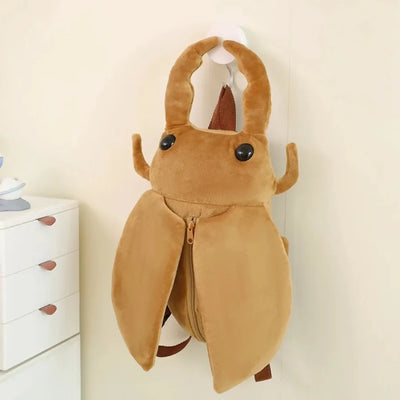 Cicada Plush Backpack Kid School Bag Cute Lifelike Insect Plushie Doll Cartoon Beetle Bag Soft Animal Plush Toy Birthday Gift