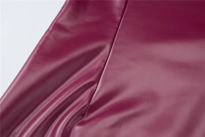 Shestyle Halter Sexy Mini Dress Women Sleeveless 2025 Spring Sheath Solid PU Leather Summer Outfits Hot Clubwear Spaghetti Strap