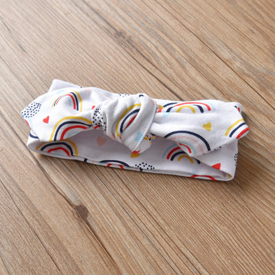 2pcs Infant Baby Girls Clothes Fashion Printed Cotton Long Sleeve Romper Jumpsuit with Headband Newborn Clothing for 0-18month