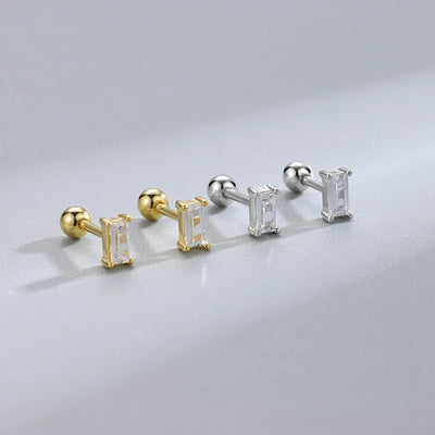 Fashion Multicolor Zircon Crystal Small Hoop Earrings Women Stainless Steel Flower Square Cartilage Earring Piercing Jewelry