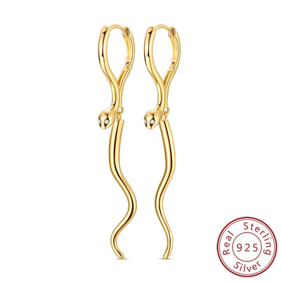 New 925 Sterling Silver Hoop Earrings Heart Bow Gift Box Strawberry Snake Bone Drop Stud Earrings For Women Fashion Jewelry Gift